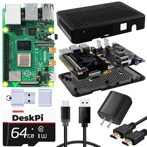 Buy GeeekPi Raspberry Pi 4 4GB Kit 64GB Edition DeskPi Lite