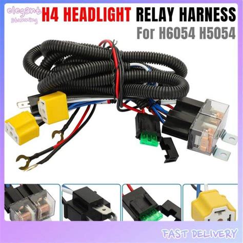 Elegantstunning 12v Car H4 Led Headlight Relay Wiring Harness Kit Harness Group With Relay