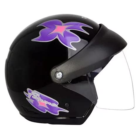 Capacete Aberto Taurus Wind Visor Femme Ii Preto E Roxo Frete Gr Tis