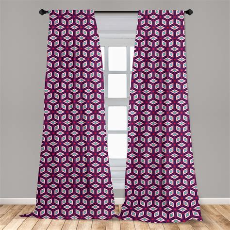 Geometric Curtains 2 Panels Set Modern Simple Mosaic Composition With