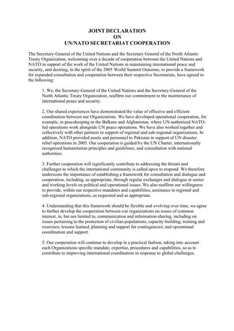 PDF UN NATO Joint Declaration DOKUMEN TIPS