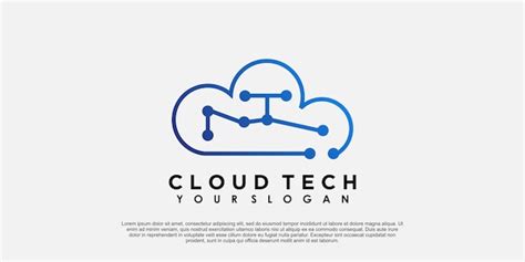 Premium Vector Cloud Logo Design With Technology Concept