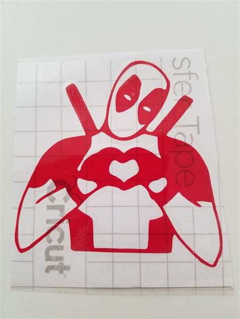 Deadpool Heart Vinyl Sticker - Etsy