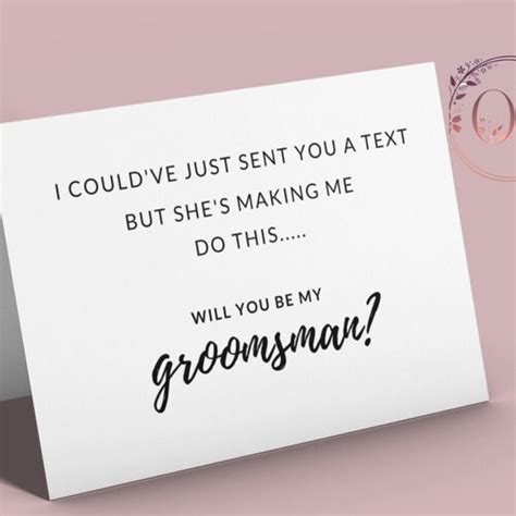 Printable Funny Groomsman Proposal Card Could Have Been A Etsy