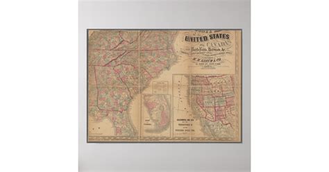 Vintage Map of the United States Poster | Zazzle