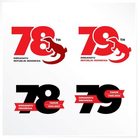 Premium Vector Anniversary Logo Of Republic Of Indonesia Independence 78 And 79 Years Of