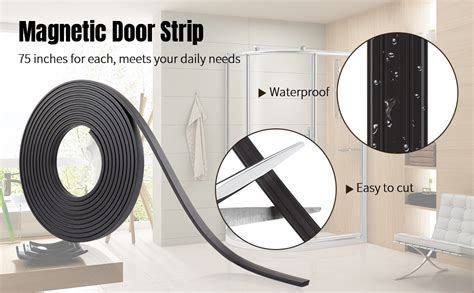 Shower Door Magnetic Strip Replacement 2 Rolls Flexible Magnetic