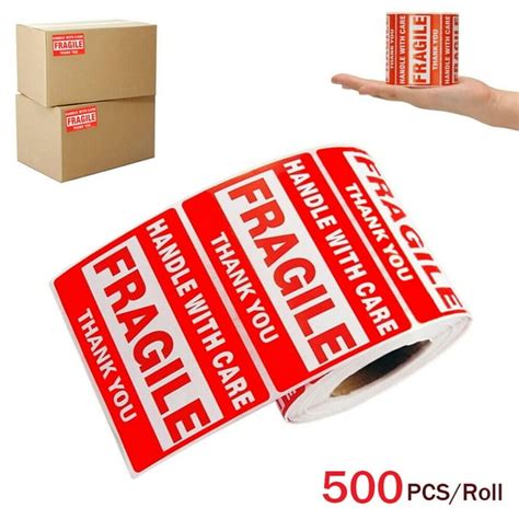 1 Roll 500 Labels Fragile Stickers 2 X3 Mailing Warning Labels Handle With Care