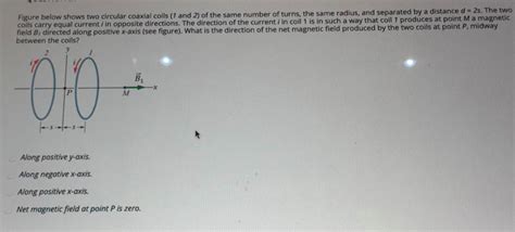 Solved Figure Below Shows Two Circular Coaxial Coils 1 And Chegg