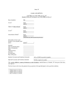 Fillable Online Gnb Form 19 LEASE AND OPTION Gnb Fax Email Print