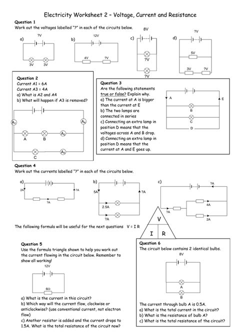 Calculating Resistance In Series And Parallel Circuits Worksheet