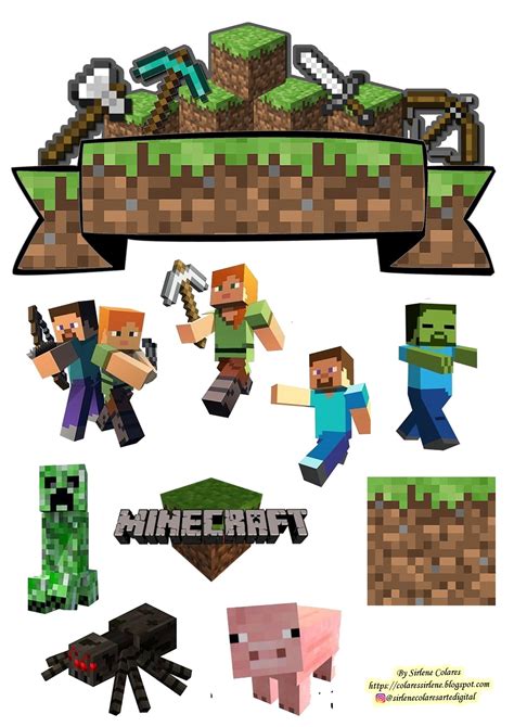 Topo De Bolo Para Imprimir Gr Tis Infantil E Adulto Topo De Bolo Minecraft