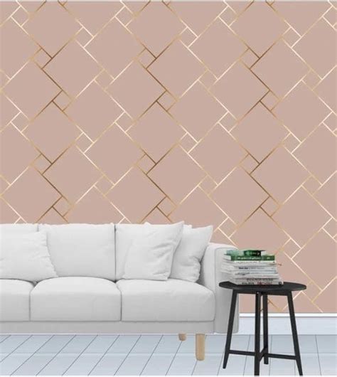 Papel de parede geométrico rose gold