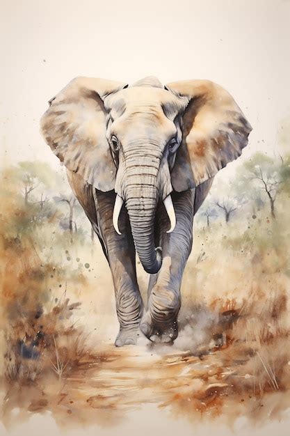 Premium AI Image An Elephant With Tusks Walking In The Wild