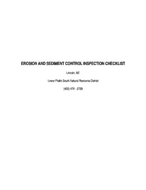 Fillable Online Epa Erosion And Sediment Control Inspection Checklist