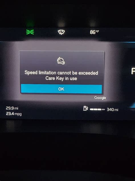 Care Key Speed Limit message always displays | SwedeSpeed - Volvo