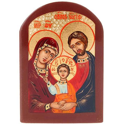 Icona Russa Sacra Famiglia 6x9 Cm Cornice Marrone Vendita Online Su