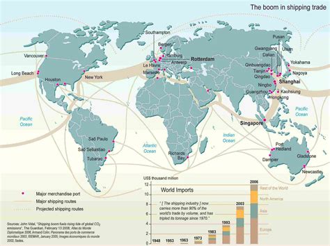 The Boom Of Shipping Trade A World Map Of Shipping Routes Flickr