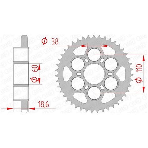 Couronne Afam Dents Acier Pas Type Ducati