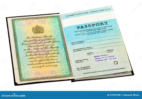 Old British Passport Over White Stock Photo Image Of Certificate