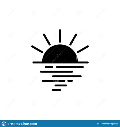 Icono De Puesta Al Sol Aislado En Fondo Blanco Ilustraci N Del Vector