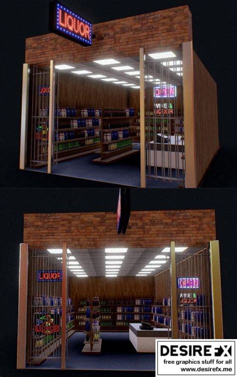 Desire Fx D Models Low Poly Liquor Store Interior D Model