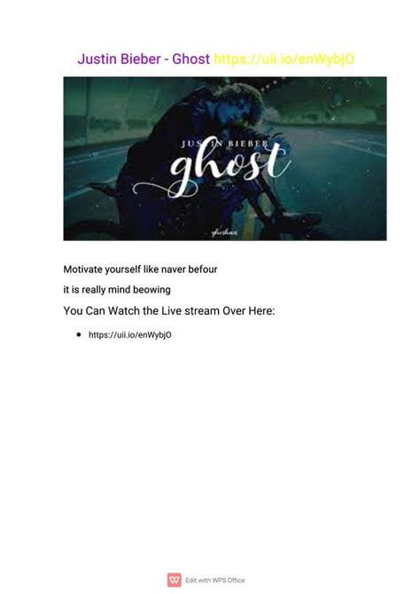 Justin Bieber Ghost Pdf