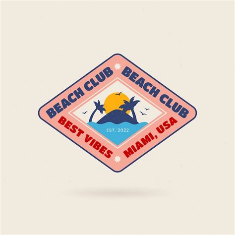 Dise O De Logotipo De Club De Playa De Dise O Plano Vector Gratis