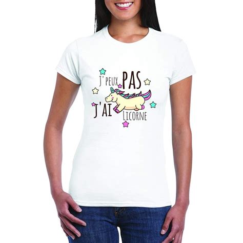 T Shirt Je peux pas j ai licorne Cadeau femme étoilée Taille S