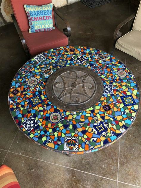 Personally Made Mosaic Fire Pit Table Project With My Brother