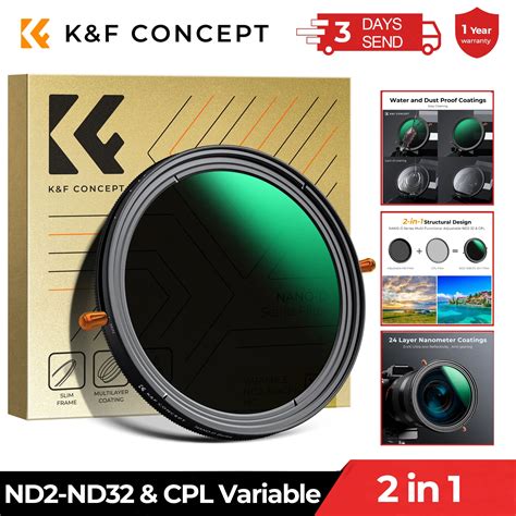 K F Concept Filtro De Lente ND CPL 2 En 1 ND2 ND32 1 5 De