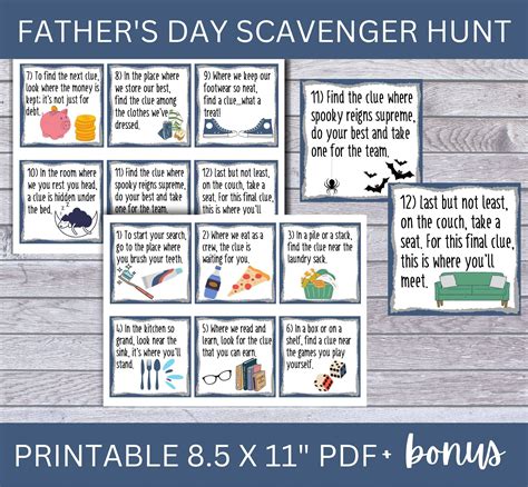 Family Scavenger Hunt, Treasure Hunt Cards, Kids Indoor Clue Game - Etsy