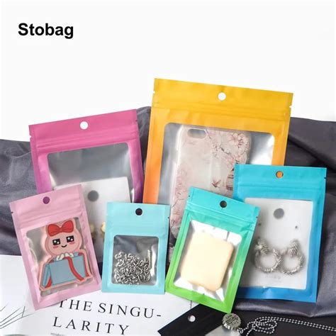 Stobag Pcs Corlorful Sealed Small Ziplock Bag Hanging Hole Food