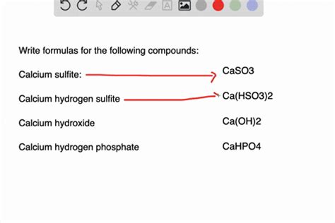 SOLVED Write Formulas For These Compounds A Calcium Sulfite Which