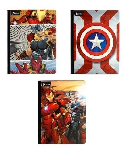 Cuaderno Cosido Cuadriculado Avengers X3 Unidades Cuotas sin interés