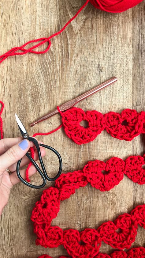 String Of Hearts Crochet Garland Free Pattern