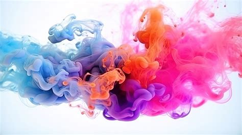 Vibrant Colorful Ink Droplets Creating Colors In Watercolor Background ...