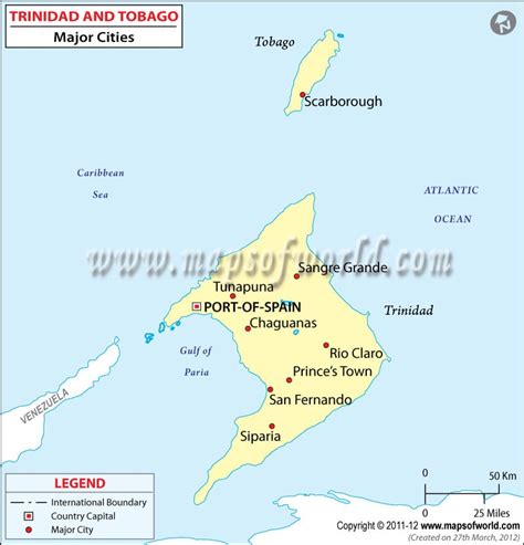 Map of Trinidad and Tobago Cities | Trinidad and Tobago Cities Map