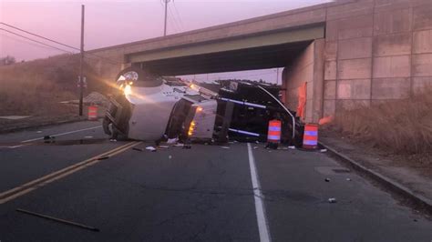 Truck Strikes Overpass In Uxbridge Flips Over Wjar