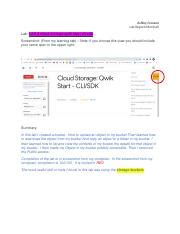 LAB 8 Cloud Storage Qwik Start Cli Sdk Docx Ashley Crossen Lab Report