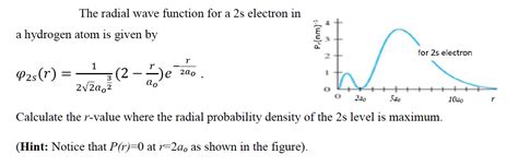 Solved The Radial Wave Function For A S Electron In A Chegg