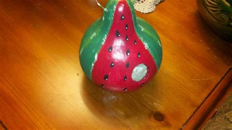 Marisas Watermelon Gourd Birdhouse Crafts Summer Crafts Garden Art