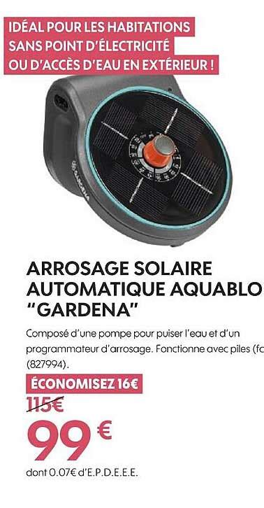 Promo Arrosage Solaire Automatique Aquabloom Gardena Chez Truffaut