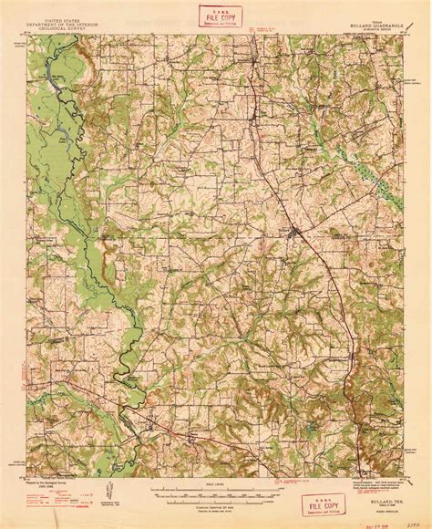 Bullard Texas 1948 USGS Old Topo Map Reprint 15x15 TX Quad 106088