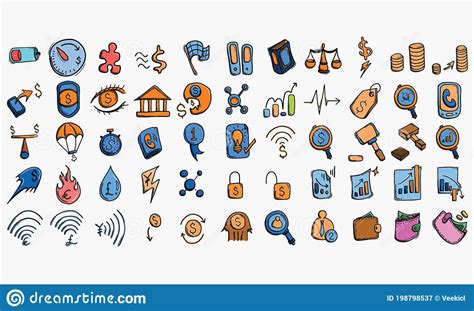 Business Color Vector Icon Drawing Sketch Illustration Hand Drawn Line