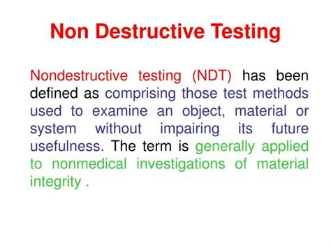 Types Of Non Destructive Testing