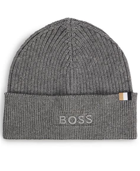 Hugo Boss Men's Embroidered-Logo Beanie Hat - Macy's