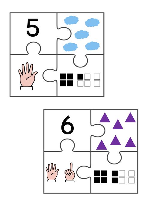 De Getallen Tot En Met Puzzel Met Hoeveelheid Getal Getalbeeld En