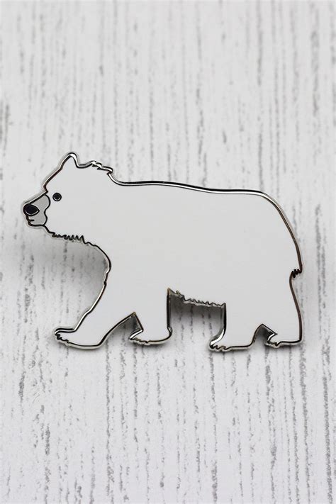 Polar Bear Enamel Pin Badge Etsy