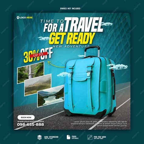 Premium PSD | Creative psd travel post design template